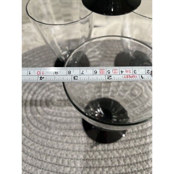 Set of 4 Bryce 8oz Water Glass MONTEREY-CLEAR-BLACK BASE - Picture 8 of 8